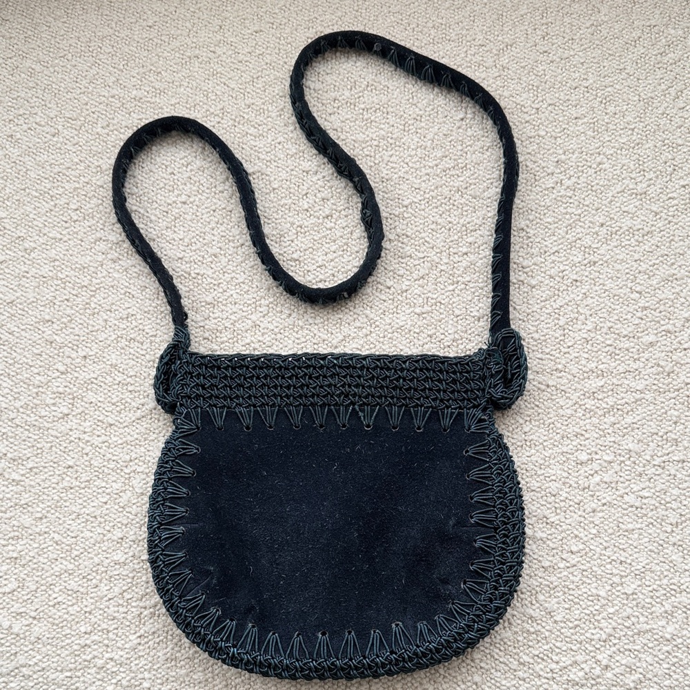 Vintage Walborg 1970s Blue Suede Purse Shoulder Bag